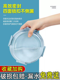Round Glass Food Storage Containers with Lids, Microwave Safe, High Temperature Resistant, for Lunch and Meal Prep