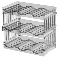 Foldable Cup Holder, Multi-layer Clear Drink Organizer for Refrigerator, Stackable & Detachable Wine Rack