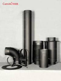 Fireplace Wood Stove Flue Pipe Stainless Steel Chimney Liner Kit Black