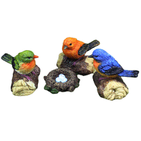 Miniature Simulation Bird Figurine with Nest, Resin Craft Animal Ornament for Garden & Home Decor