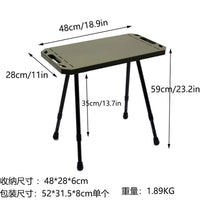 Portable Folding Camping Table with Adjustable Height for Outdoor Picnics and Fishing
