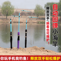 Automatic Spring Fishing Rod Set with Detachable Ground Insert for Long-Distance Casting