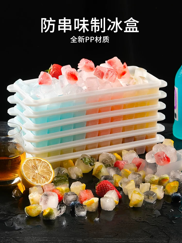 Food-Grade Ice Cube Tray with Lid, Large Capacity Ice Maker Mold for Refrigerator, Long Strip Storage Box
