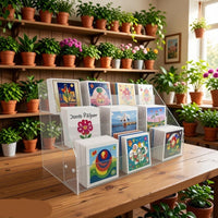 Acrylic Display Stand for Badges, Cards, and Postcards