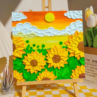 DIY Textured Acrylic Painting Kit for New Year Celebration, Small Size Cartoon Design