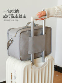 Portable Hanging Travel Wardrobe Organizer Bag with Foldable Shelves