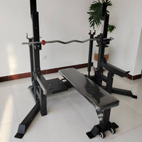 Commercial Home Gym Weight Bench Press Rack Barbell Squat Stand Stainless Steel Competition-Grade