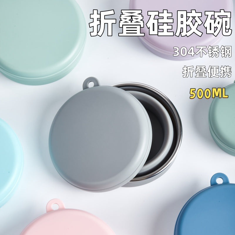 Collapsible Silicone Bowl and Cup Set for Travel, Camping, and Outdoor Picnics - Food-Grade Portable Dinnerware