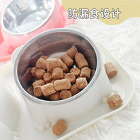 Double Stainless Steel Pet Bowl for Cats and Dogs, Non-Slip Tilted Food and Water Feeder