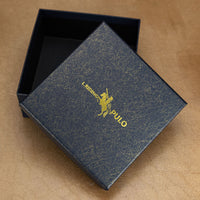 Personalized Kraft Paper Gift Box with Custom Logo - Deep Blue Square Fashion Gift Packaging
