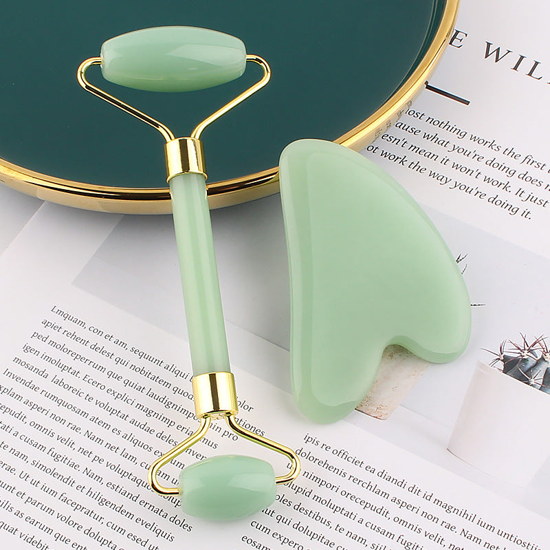 Heart-Shaped Gua Sha Board & Facial Roller Set for Face Massage