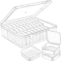30-Grid Clear Storage Box with Lid for Perler Beads, Rubber Bands, and Jewelry