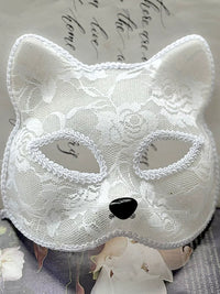 Lace Cat Eye Half Face Mask for Halloween Cosplay & Photography Props