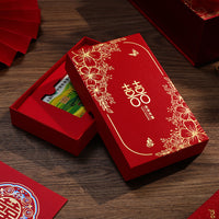 Wedding Dowry Gift Card Box Engagement Bank Card Display Ornament Cash Gift Box Betrothal Money Red Packet Envelope