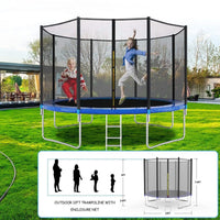 Trampoline Safety Enclosure Net for Outdoor Round Trampolines