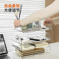 Clear Acrylic Desktop File Organizer and Book Stand for A4 Paper Storage