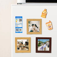 Magnetic Photo Frame for Refrigerator, Creative Wood Grain Picture Display