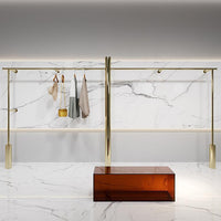 Wall-Mounted Stainless Steel Clothing Display Rack for Retail Stores