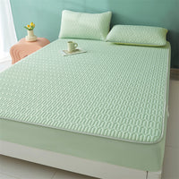 Summer Ice Silk Latex Cooling Mat Fitted Sheet Style for Dormitory and Home Use, Washable Air Conditioning Mat
