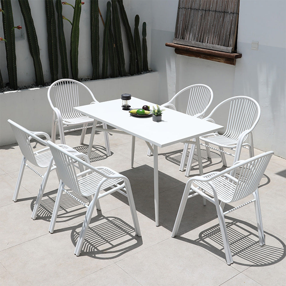 Outdoor Patio Bistro Set with Umbrella Hole, All-Aluminum Cafe Table and Chairs for Balcony Garden