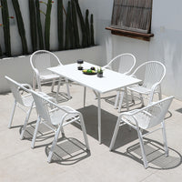 Outdoor Patio Bistro Set with Umbrella Hole, All-Aluminum Cafe Table and Chairs for Balcony Garden