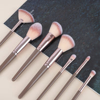 Champagne Makeup Brush Set with Sponge and Brush Cleaning Bowl