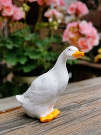 Outdoor Garden Pond Decor Drinking Duck Goose Figurines Patio Balcony Ornament