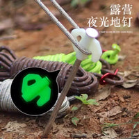 Outdoor Tent Pegs, Beach Camping Windproof Rope Fasteners, Thickened Steel Pegs Accessory Set, Canopy Glow-In-The-Dark Tent Pegs