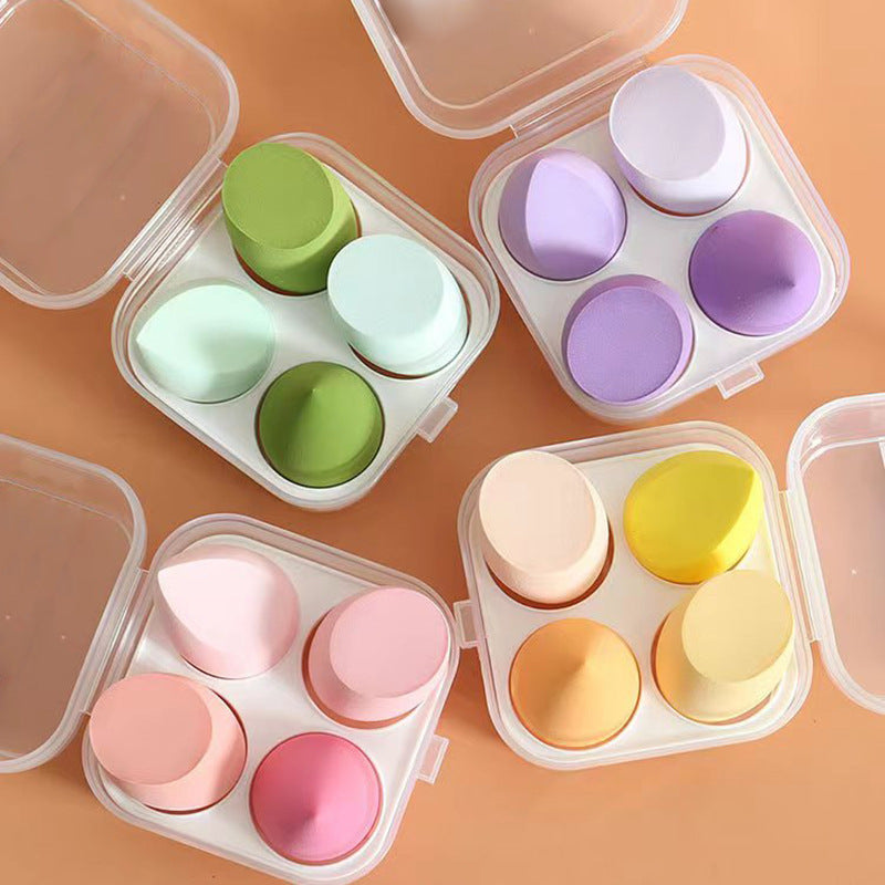 4-Piece Makeup Sponge Set with Storage Box