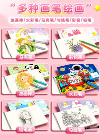 A4 Thickened Sketchbook for Beginners, Art Drawing Book for Primary School Students, Blank Art Album for Painting and Coloring