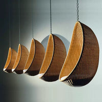 Outdoor Egg-Shaped PE Rattan Wicker Hanging Chair Swing for Balcony Patio Indoor