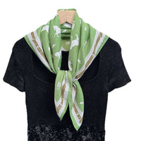 Velvet Square Scarf for Women, Soft Warm Fashion Scarf with Camellia and Horse Prints