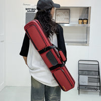 Portable 1/2 Billiard Cue Stick Bag, 7-Hole Storage, Shoulder/Hand Carry