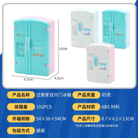 Miniature Double-Door Refrigerator Dollhouse Furniture Toy