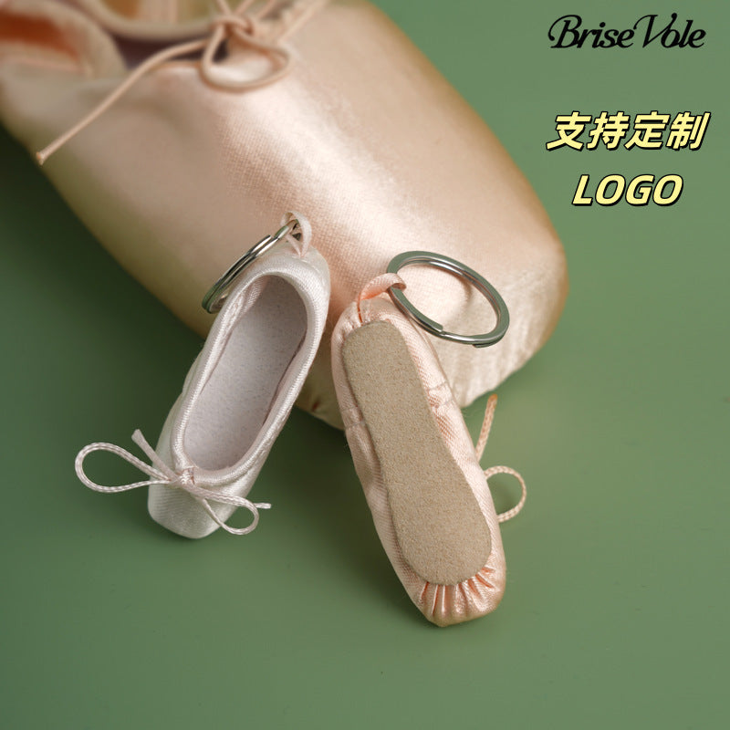Mini Ballet Pointe Shoe Keychain Charm for Bags and Keys