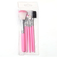 5-Piece Portable Makeup Brush Set for Foundation, Blush, Concealer, and Eyeshadow