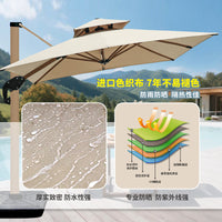 Outdoor Patio Cantilever Umbrella with Wheeled Base, UV Protection for Garden, Deck, and Commercial Use