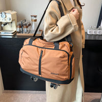 Foldable Rolling Travel Duffel Bag with Wheels - Large Capacity Portable Luggage