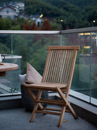 Teak Wood Outdoor Folding Chair and Table Set for Garden Patio Balcony