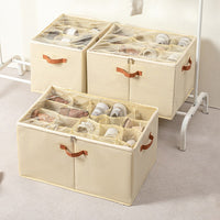 Foldable Fabric Shoe Storage Box with Clear Window for Sneakers and Leather Shoes