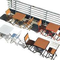 Outdoor Foldable Bistro Table and Chair Set, Weatherproof Wood-Plastic Composite and Iron for Balcony Patio Cafe
