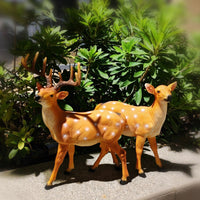 Creative Faux Plum Blossom Deer Resin Ornament for Garden & Patio Decor