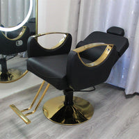 Reclining Hydraulic Barber Chair for Salon, Swivel Styling Chair with Footrest