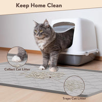 Cat Litter Mat, Waterproof, Non-Slip, Litter Trapping Mat for Easy Cleaning, Large Size