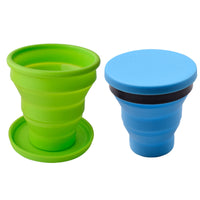Collapsible Silicone Travel Cup with Lid - Portable & Expandable for Outdoor, Hotel, and Travel Use