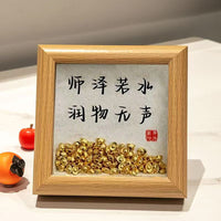 Teacher Appreciation Photo Frame Desk Ornament with Calligraphy Blessing