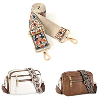 Adjustable Wide Crossbody Bag Strap Replacement with Colorful Patterns