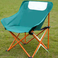 Portable Folding Moon Chair for Outdoor Camping Fishing with Backrest and Storage Bag