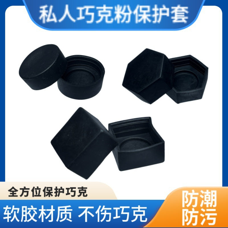 Soft Rubber Billiard Chalk Holder with Lid - Square/Round Chalk Case