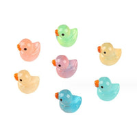 Luminous Resin Mini Duck Chick Eggshell Figurines for DIY Crafts & Gifts